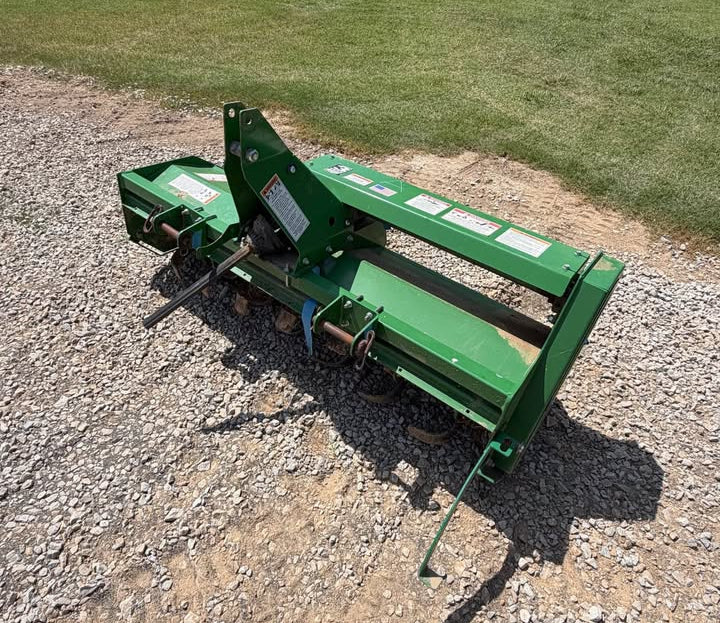 green tiller with 3 point attachment for tractor